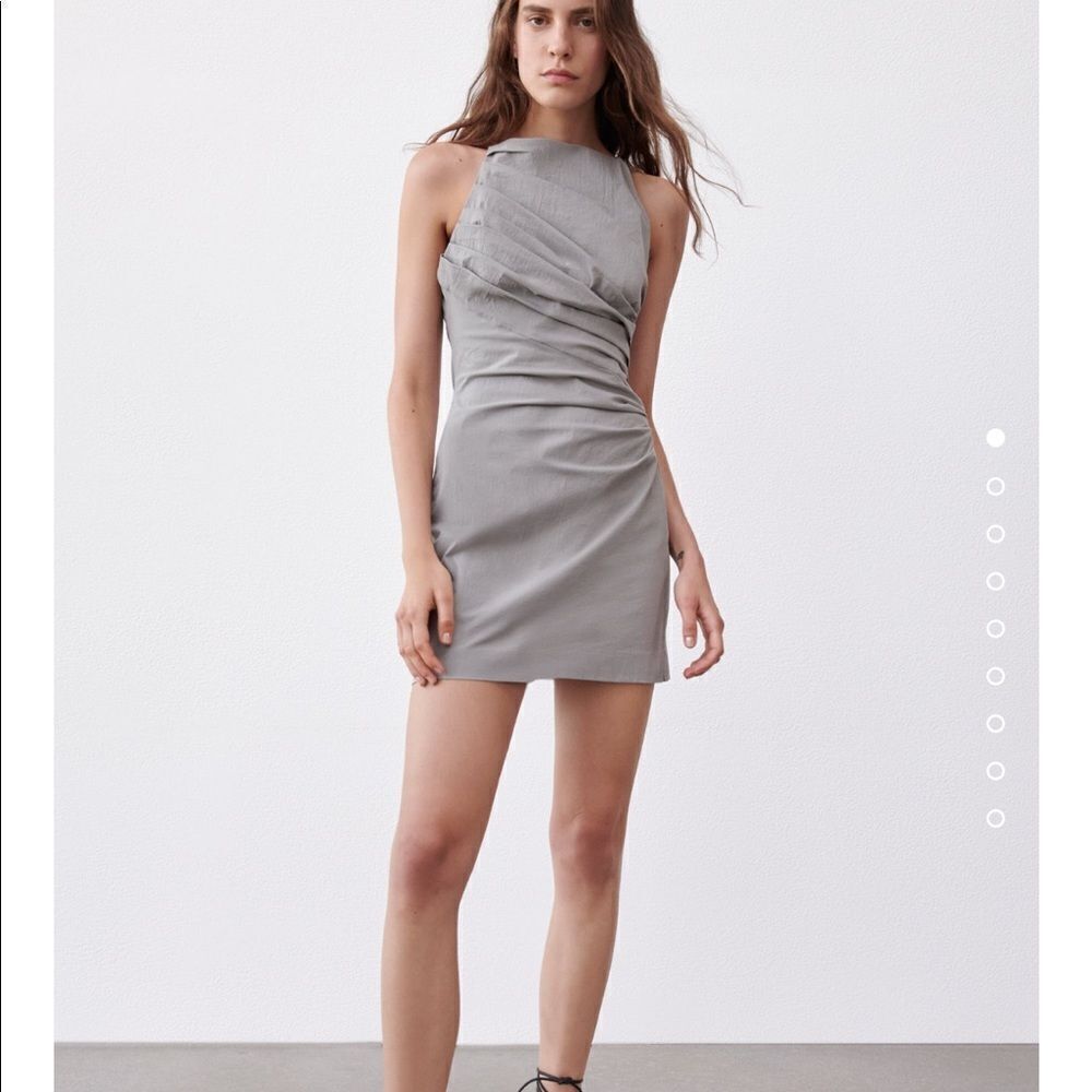 Zara draped linen dress